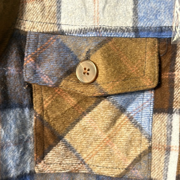 CATO FLEECY POLYESTER PLAID CROPPED FLAP POCKETS BUTTONS UP SIZE SMALL - Picture 11 of 12